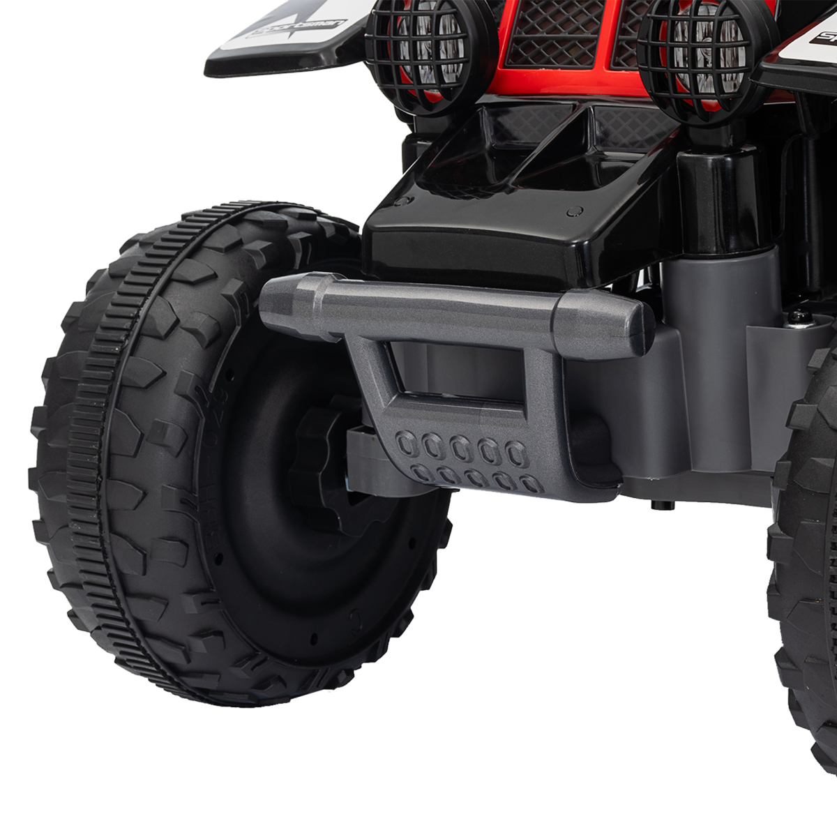 AIYAPLAY 6V Kids Electric Quad Bike, Forward/Backward, Black/Red