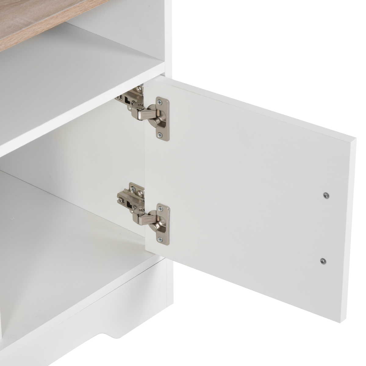 HOMCOM 42" White TV Stand with Cabinets & Shelves