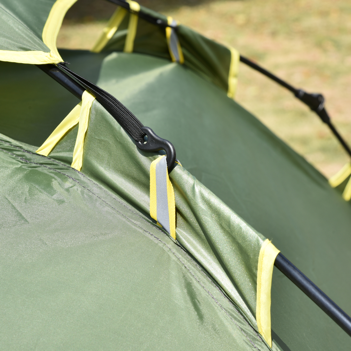 3 Person Pop Up Camping Tent, Water Resistant Dome Shelter with Mesh Windows and Ground Stakes for Festivals, Hiking and Travel