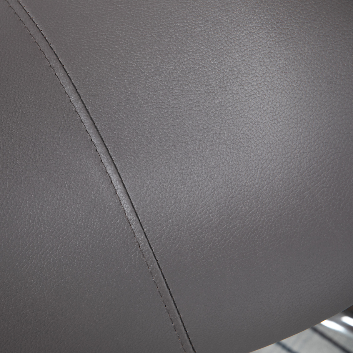 HOMCOM Grey Adjustable Saddle Stool with Padded Faux Leather Seat