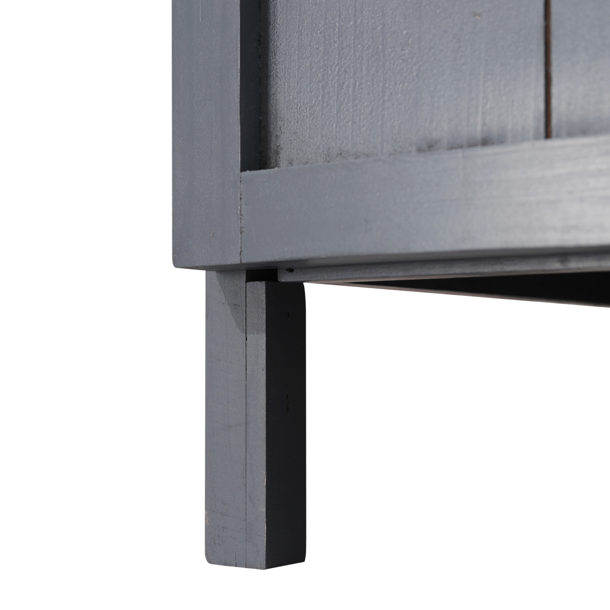 Outsunny Garden Storage Cabinet Potting Bench Table, Grey, Galvanised Metal Surface, Two Shelves, Magnetic Doors, Fir Wood Body