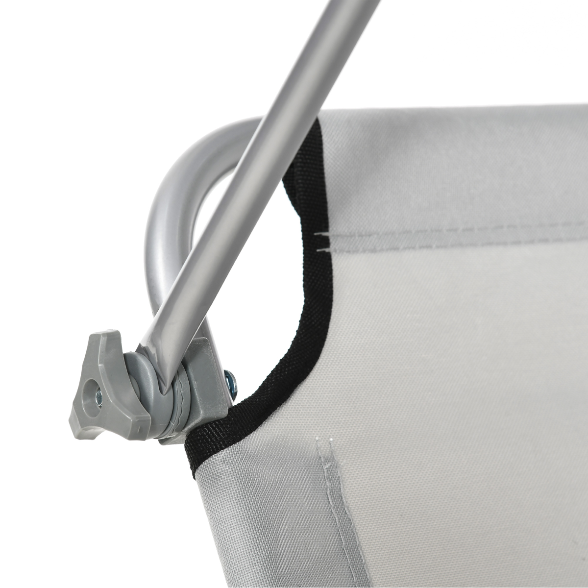 Outsunny Grey Folding Sun Lounger with Adjustable Canopy