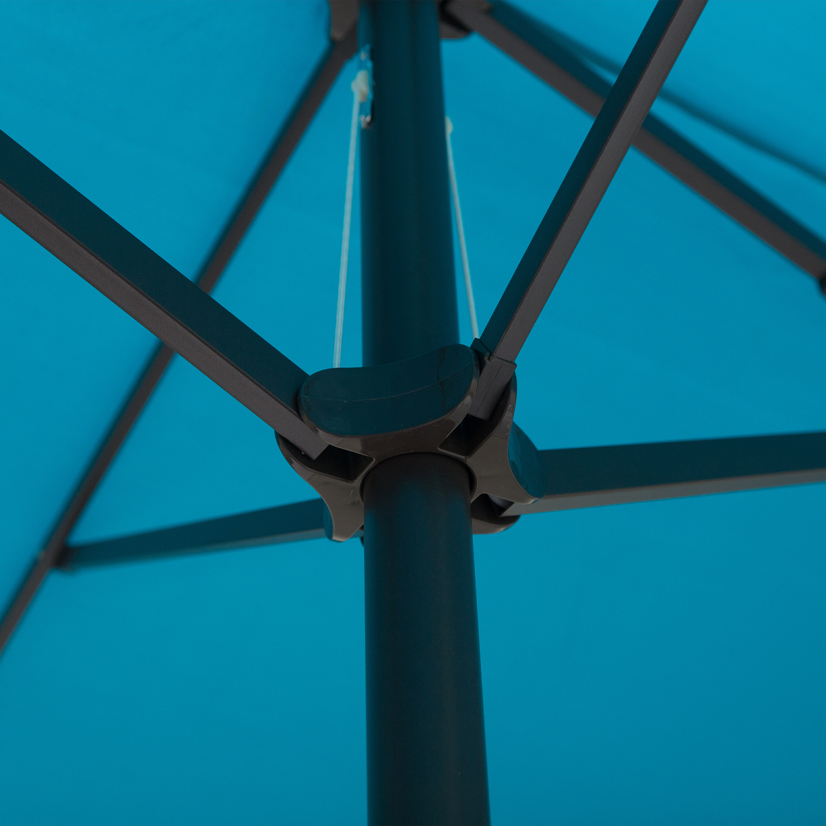 Outsunny 4.6M Double Canopy Garden Patio Umbrella Parasol with Crank Lift, Blue, No Base