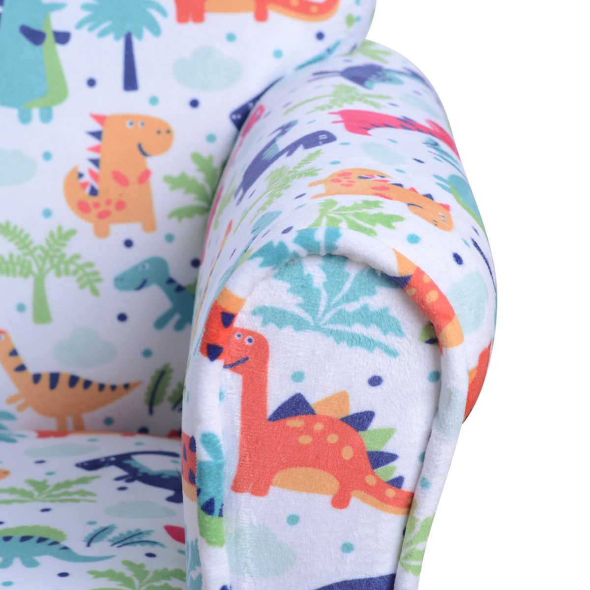 HOMCOM Kids Cartoon Dinosaur Mini Sofa Armchair, Flannel Wood