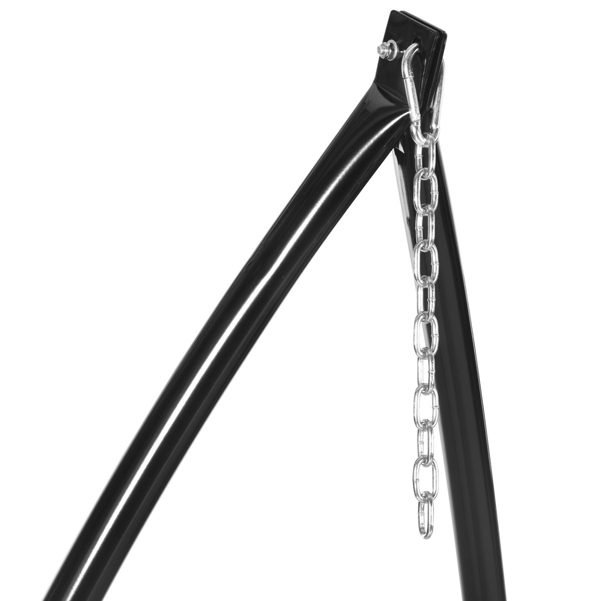 Outsunny Hammock Chair Stand with Side Table, Heavy Duty Metal C-Stand for Indoor or Outdoor Use