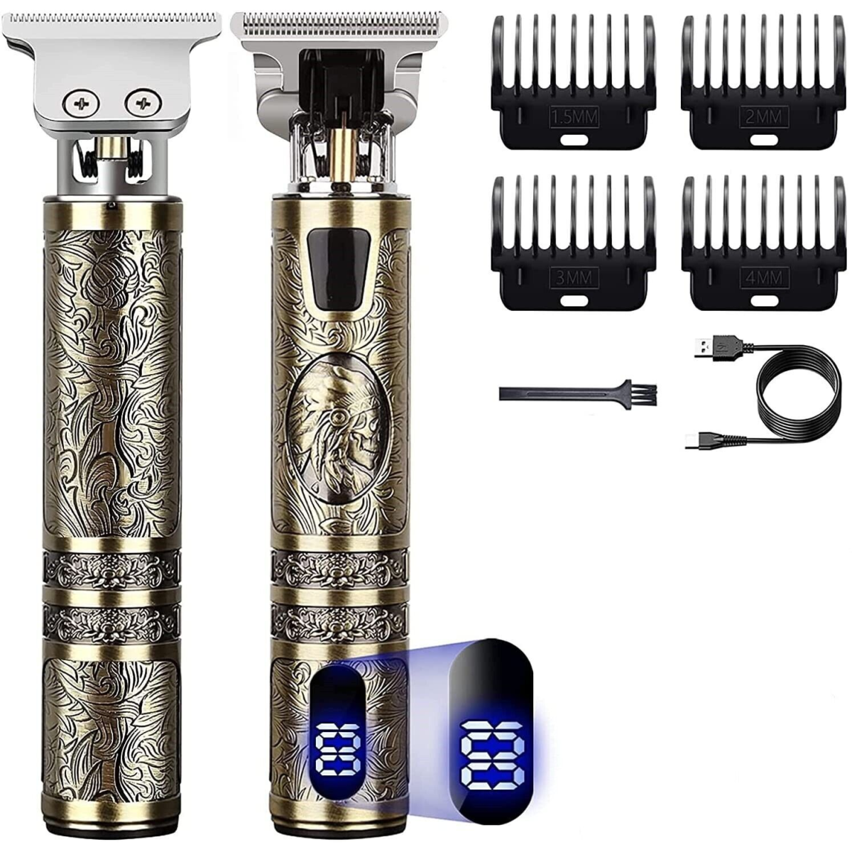 Small LCD Screen Display Professional Men Cordless Hair Clippers Beard Trimmer Cutting Machine Kit