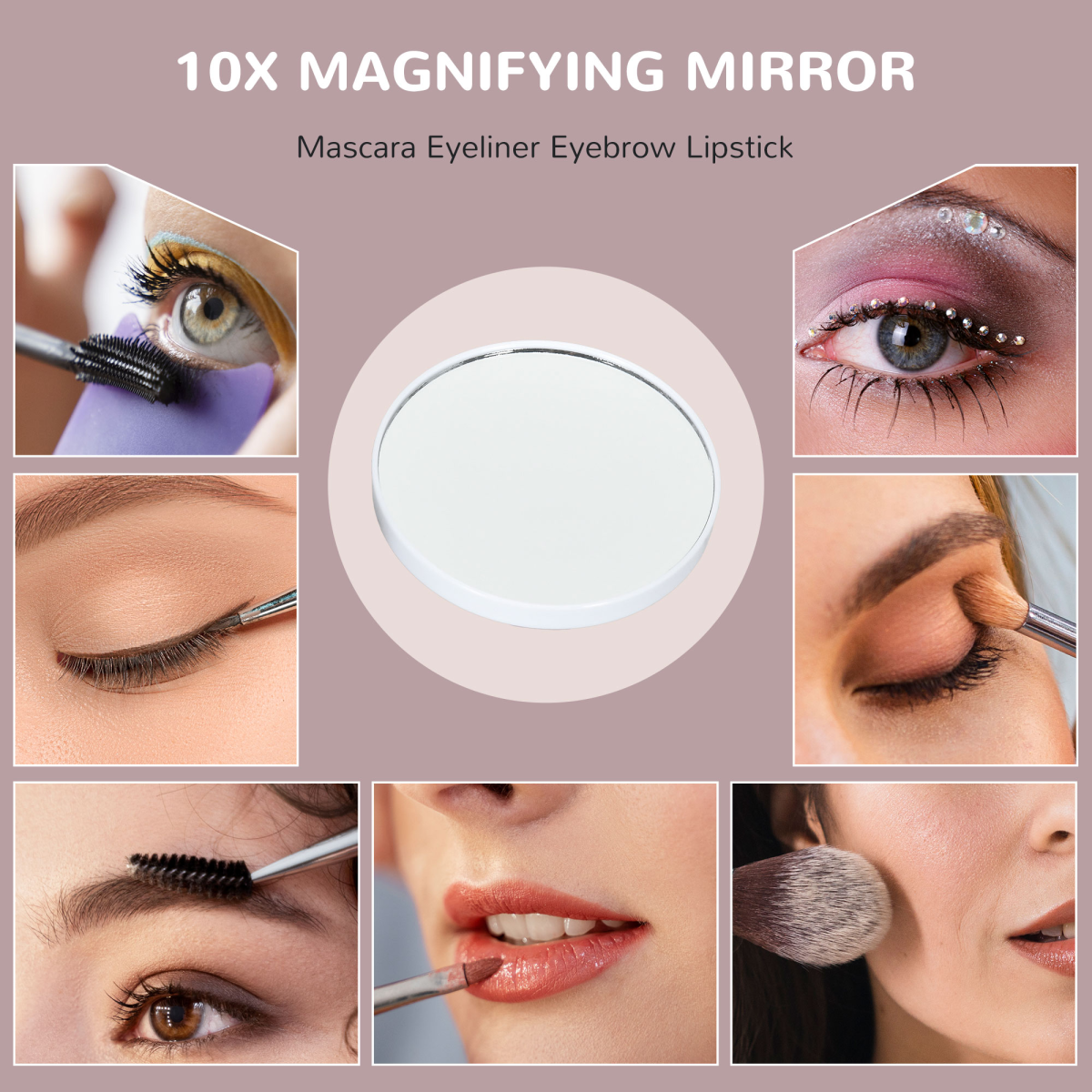 HOMCOM Hollywood Dimmable LED Makeup Mirror with 10x Magnifier, USB Port