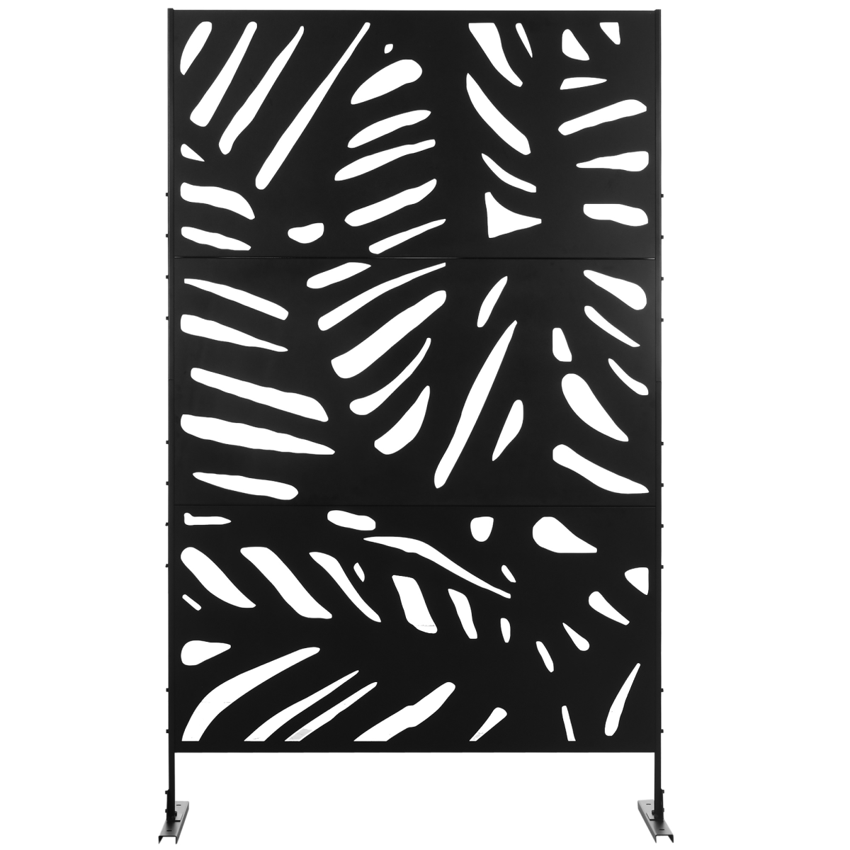 Outsunny Steel Outdoor Privacy Screen with Stand, Black