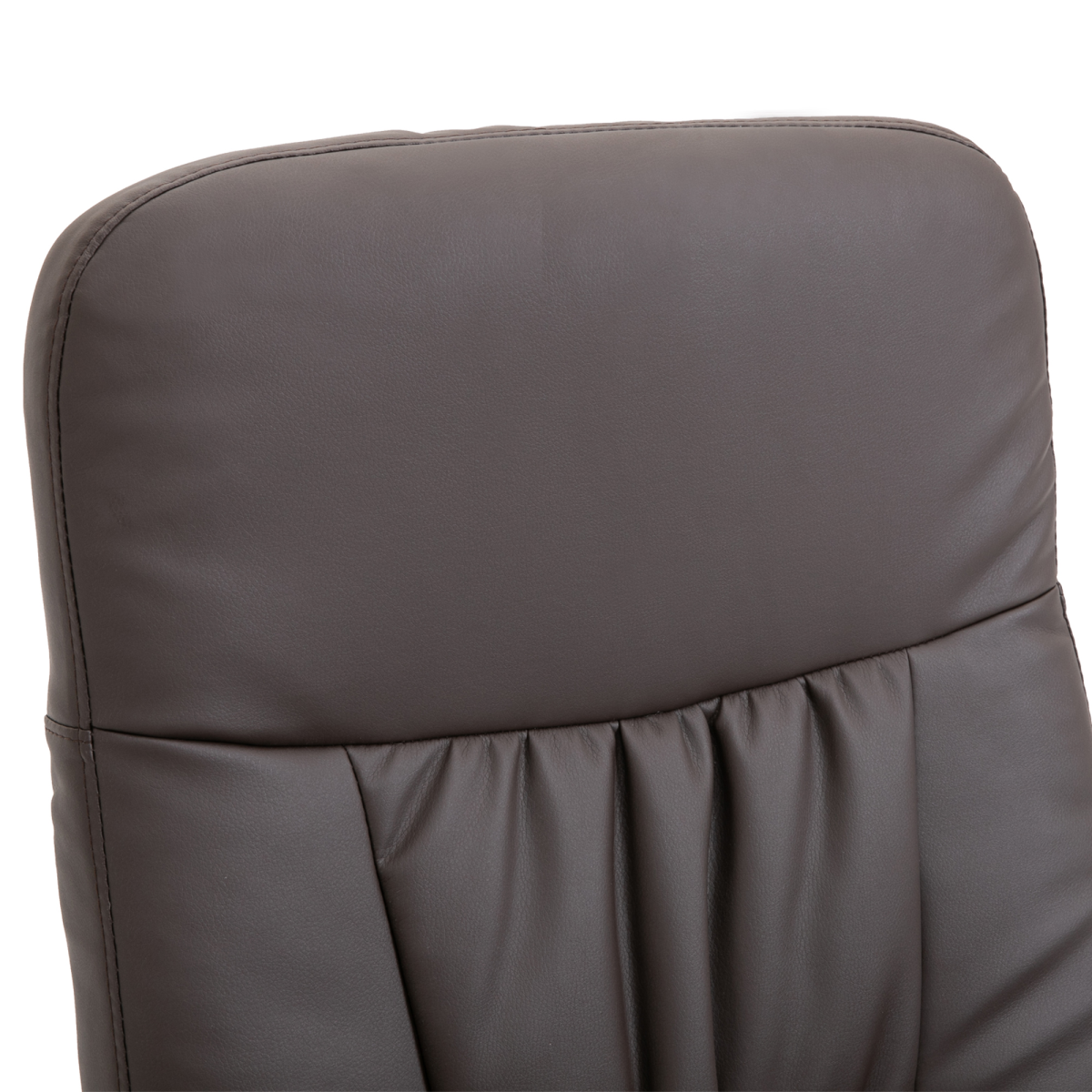 Brown PU Leather Reclining Armchair and Ottoman Set