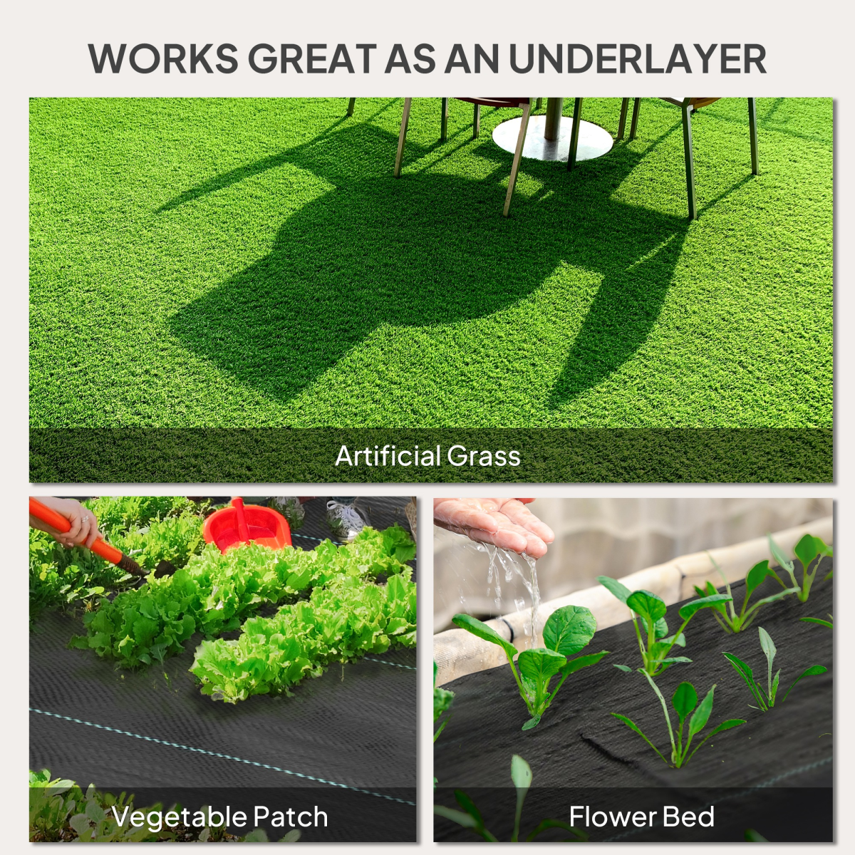 Outsunny Heavy Duty Black PP Weed Control Membrane 2m x 91.4m