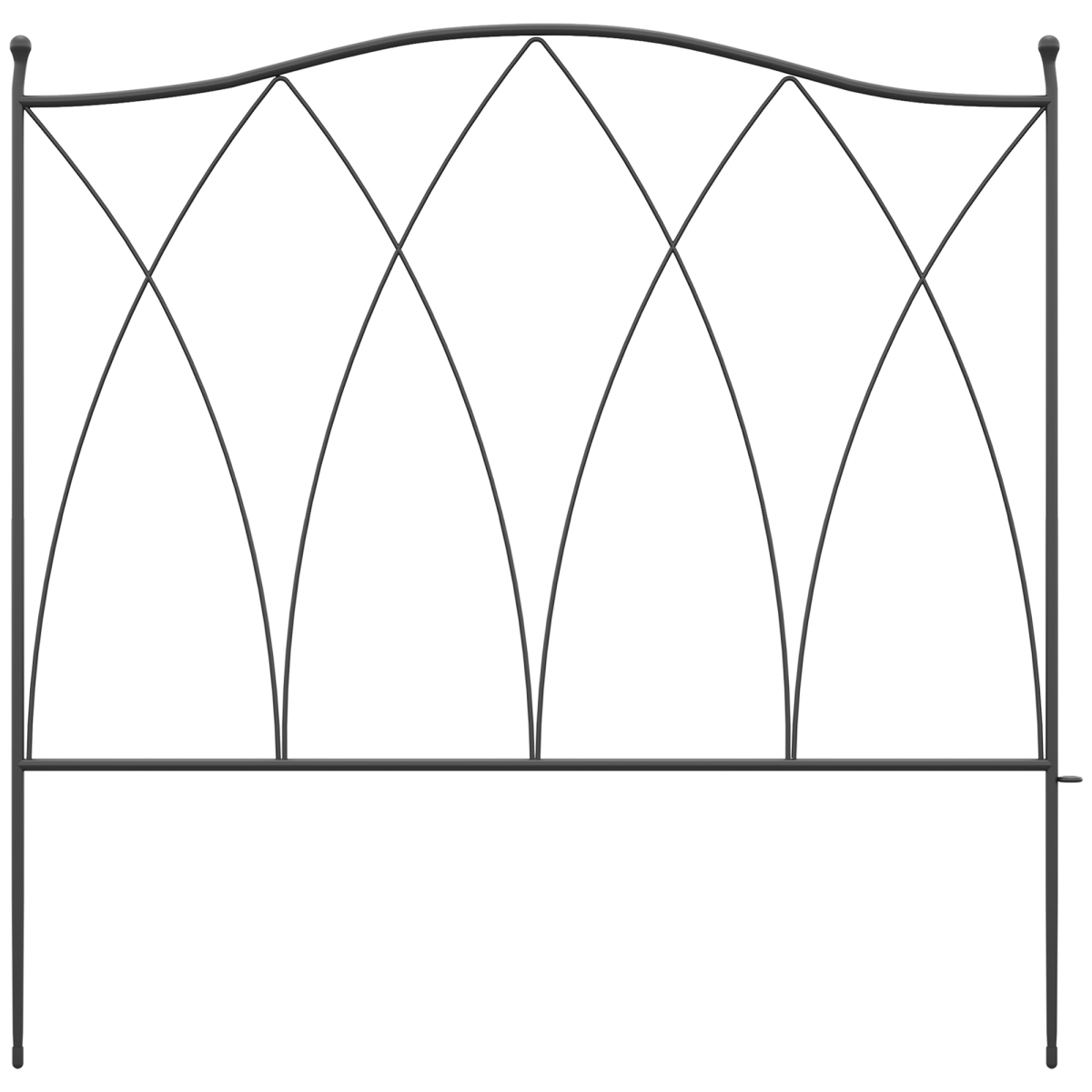 Outsunny 5-Piece Decorative Metal Garden Fence Border Edging, Black