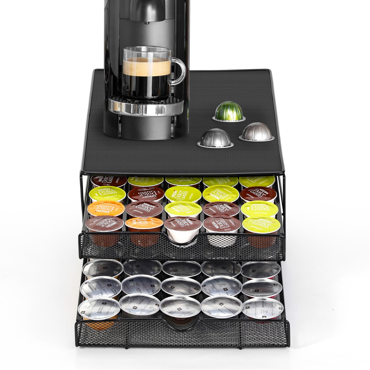 Vinsani Sliding Storage Drawer for 80 Dolce Gusto Capsules - Capsule Organiser
