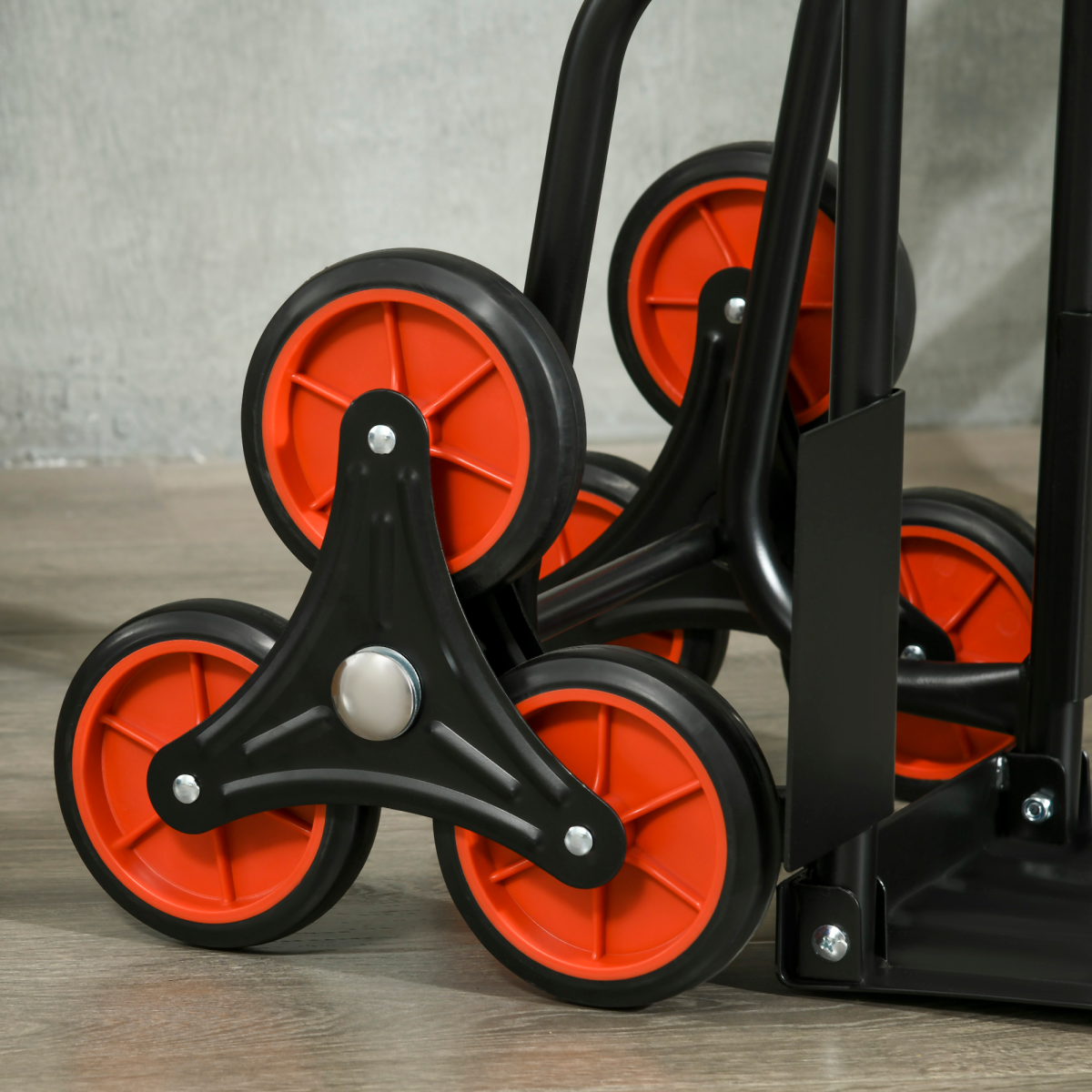 DURHAND 6-Wheel Folding Stair Climbing Trolley, Steel, 120kg