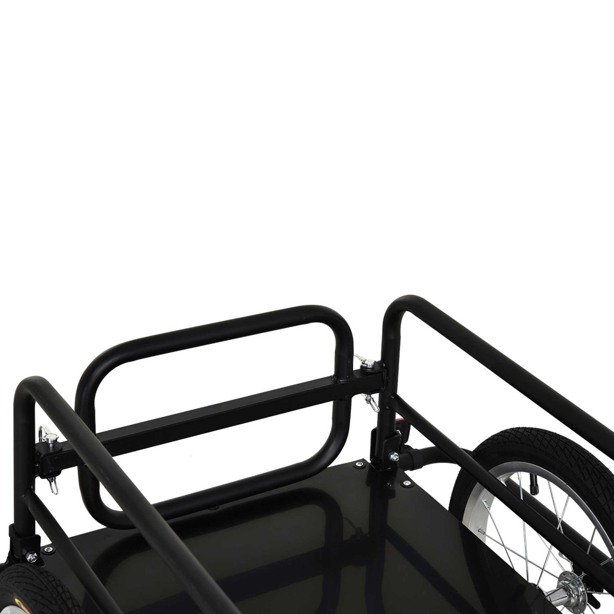 HOMCOM Folding Frame Bike Cargo Trailer with Hitch, 16-Inch Wheels, Steel Frame, 40kg Capacity, Black