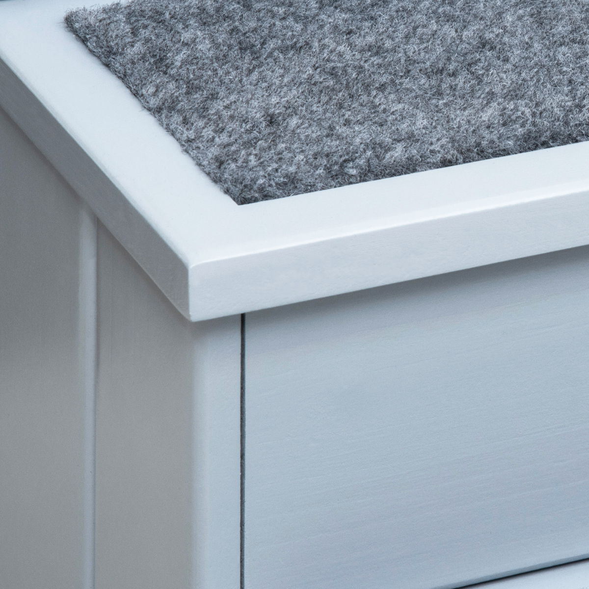 3-Step Wooden Dog Stairs with Hidden Storage, Grey