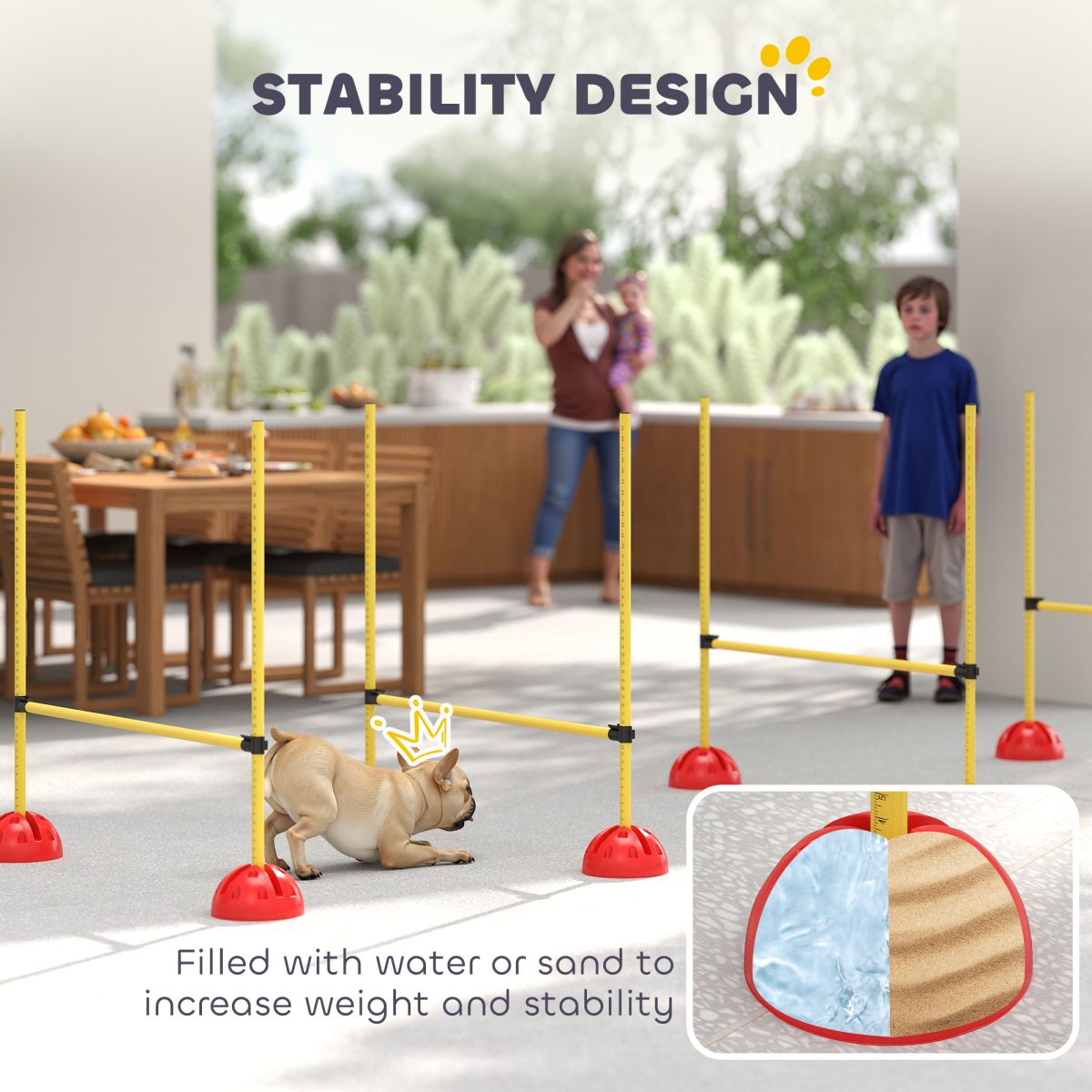 PawHut 4-Piece Adjustable Dog Agility Jump Set with Carry Bag