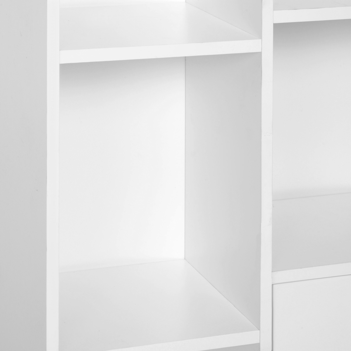 HOMCOM 5-Shelf Open Bookcase Cabinet with Bottom Cupboard, 2 Doors, 80W x 23.5D x 118H cm, White