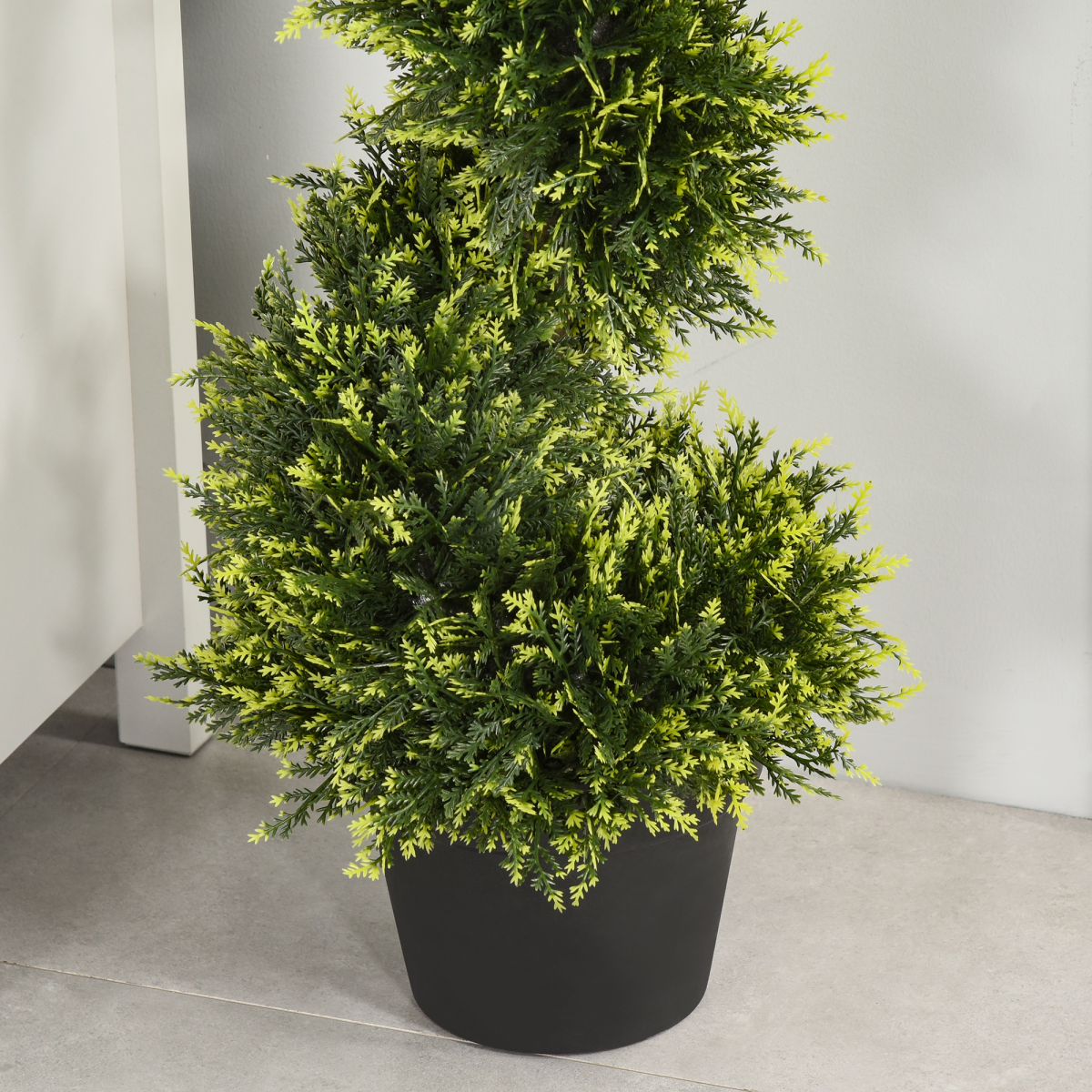Set of 2 Artificial 90cm Spiral Topiary Trees with Pots