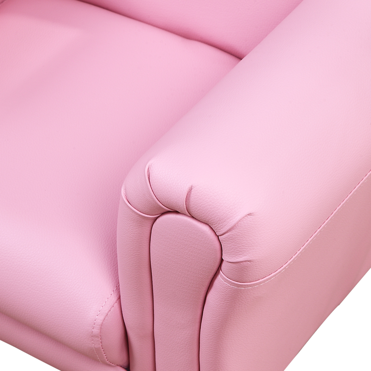HOMCOM Kids Pink Sofa and Footstool Set, 18+ Months