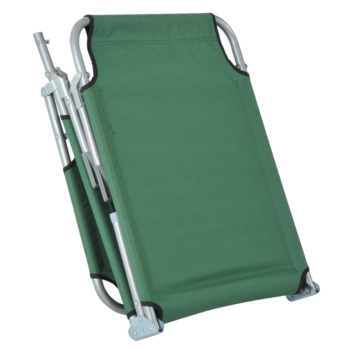 Adjustable Folding Camping Cot Recliner, Portable, Green
