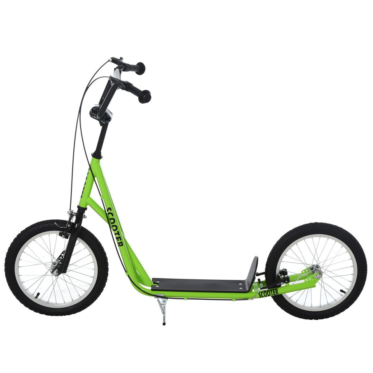 HOMCOM Kids Kick Scooter with Adjustable Handlebar 90-96cm, Inflatable Rubber Tyres, Dual Brake, Steel Frame