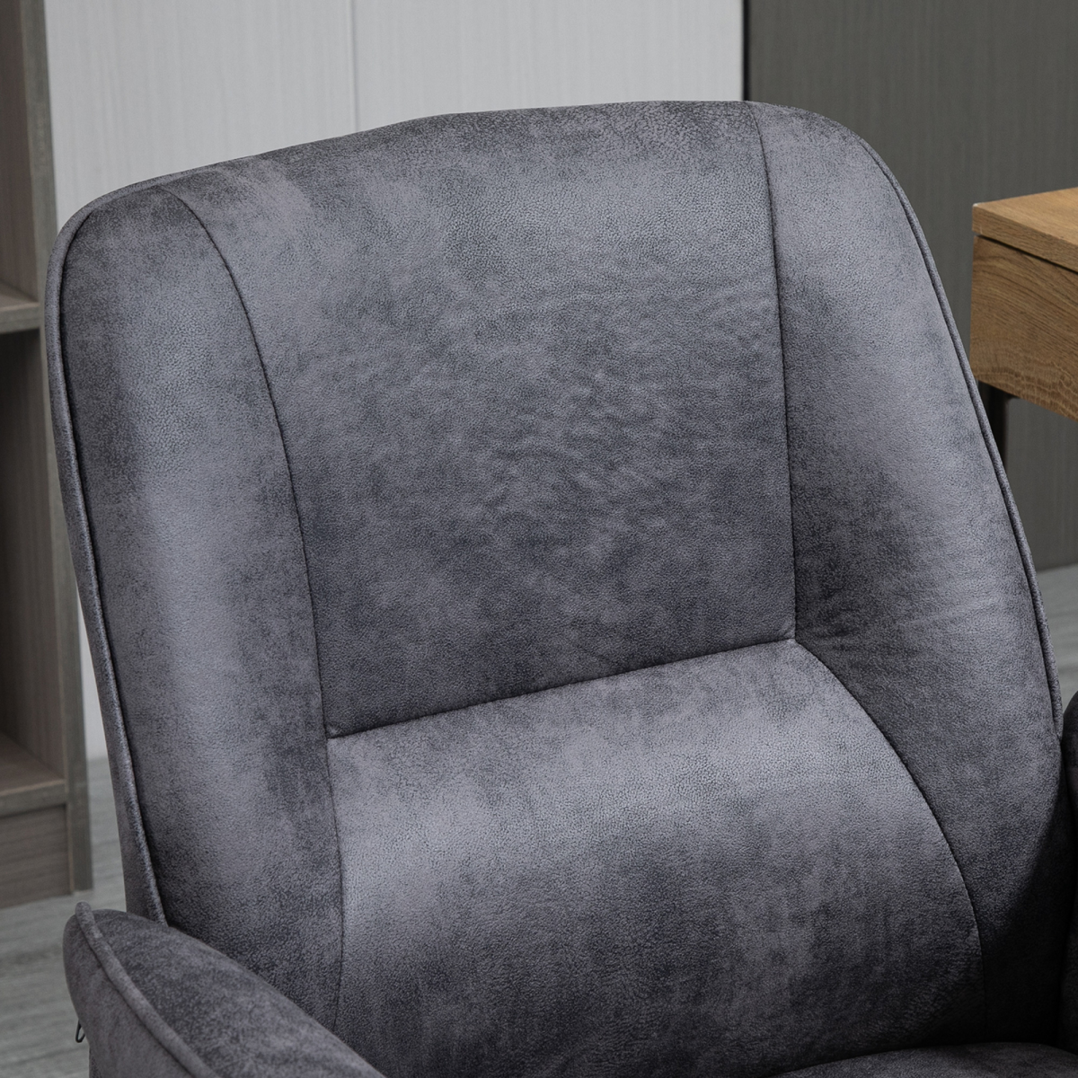Vinsetto Retro Swivel Home Office Chair, Adjustable, Deep Grey