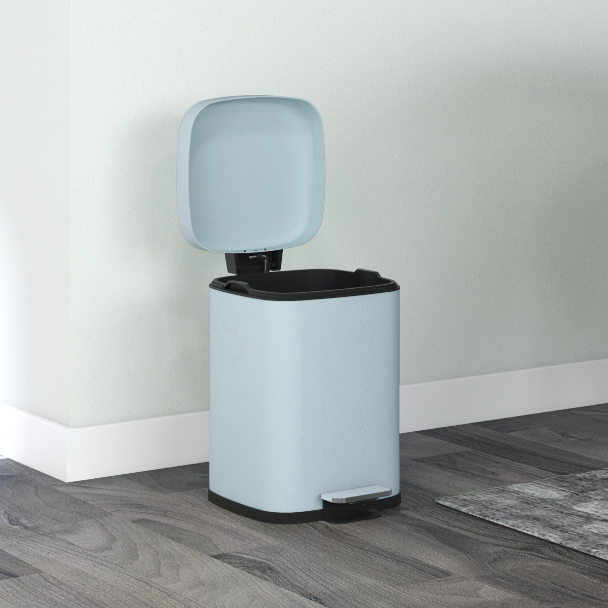 PawHut 12L Metal Pedal Bin with Soft-Close Lid, Light Green