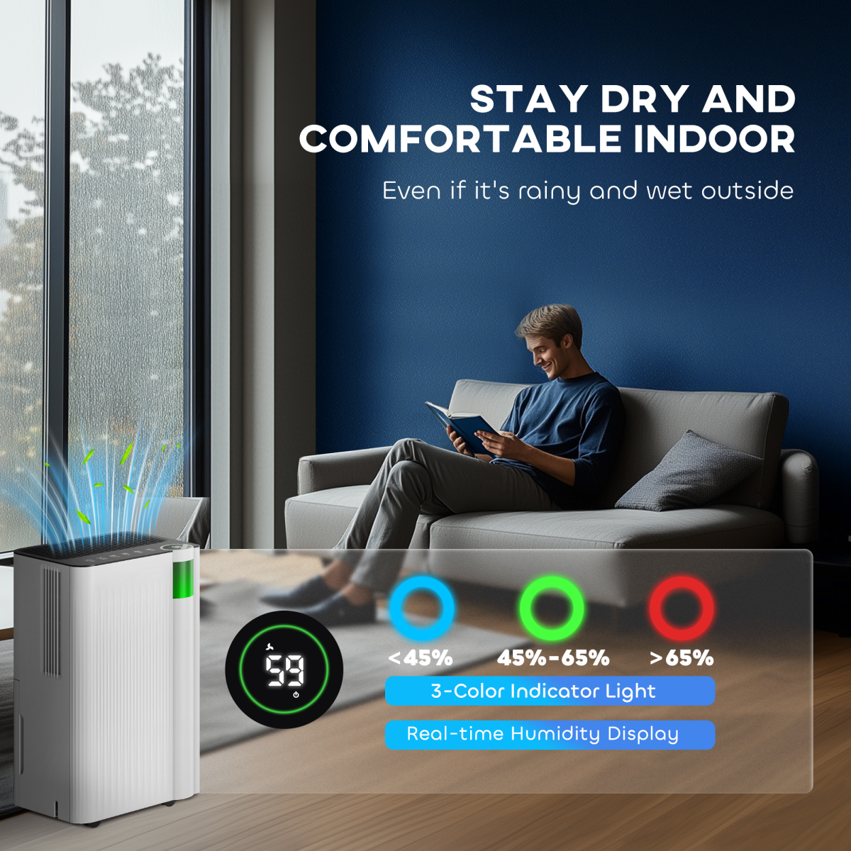 HOMCOM 12L Dehumidifier with Washable Filter, Child Lock, 24H Timer
