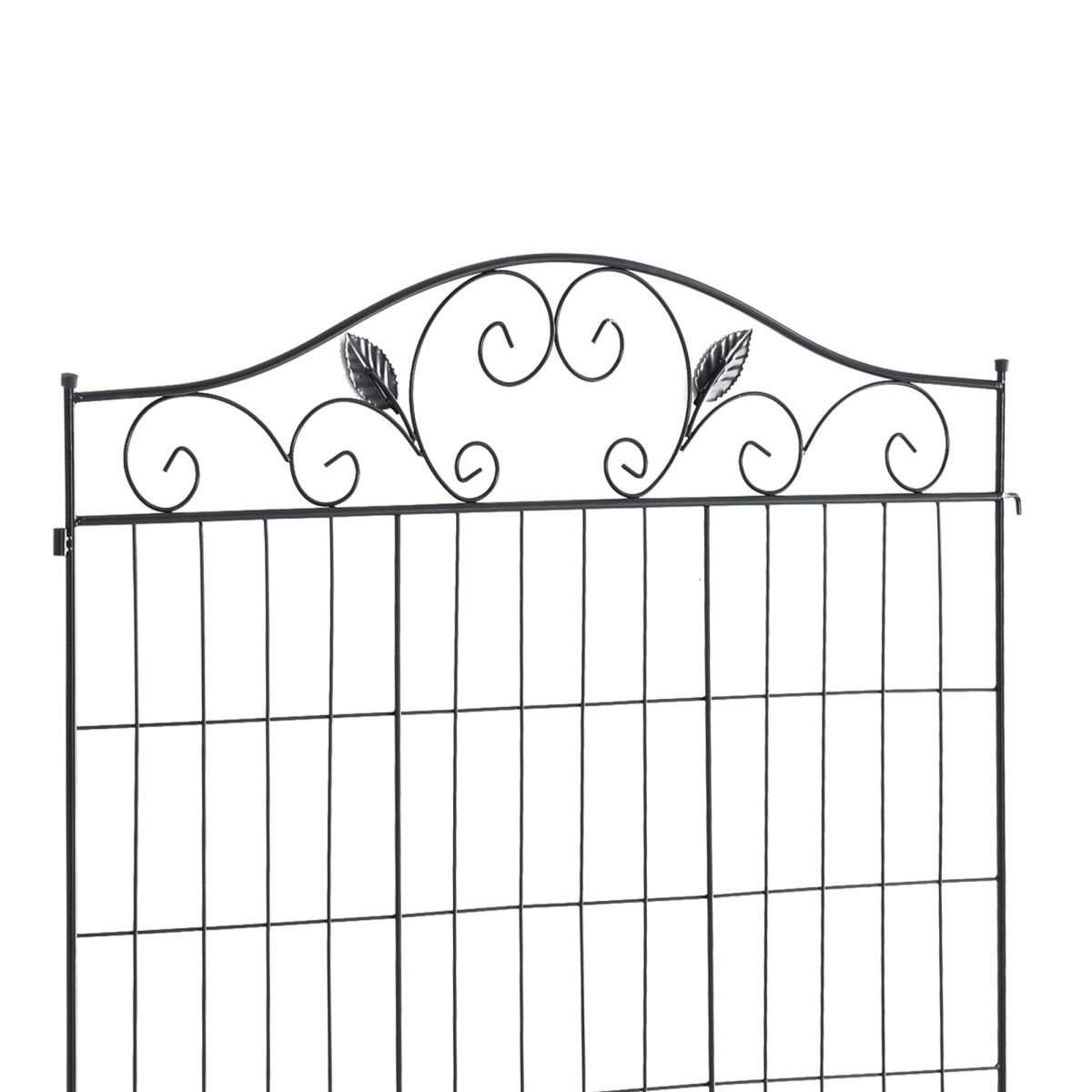 Decorative Garden Fence Border Edging, 4 Panels, 44in H x 12ft L, Steel Wire, Vine Pattern, Adjustable Shape