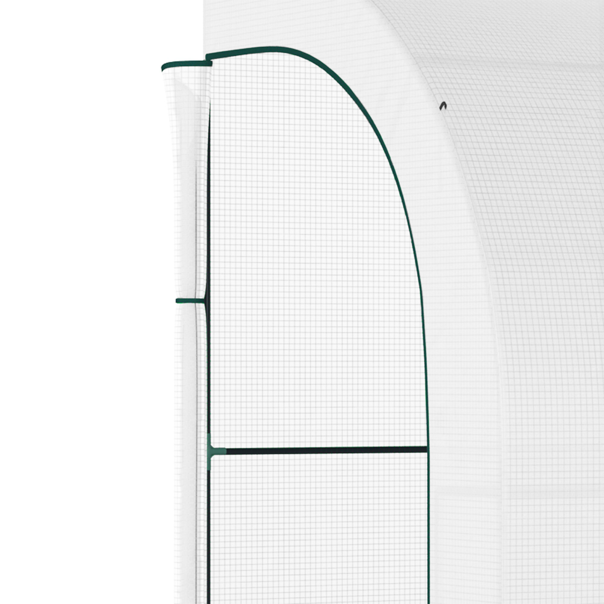Plant Greenhouse Lean-To with Shelves, Zipper Doors, White, 300 x 150 x 213 cm