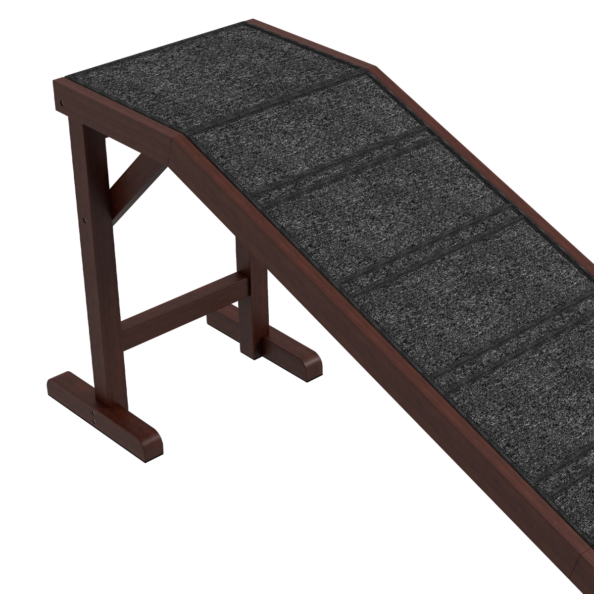 Pet Ramp for Dogs and Cats with Non-Slip Carpet, Pine Wood Ramp for Bed and Sofa, 188 x 40.5 x 63.5 cm, Pawhut