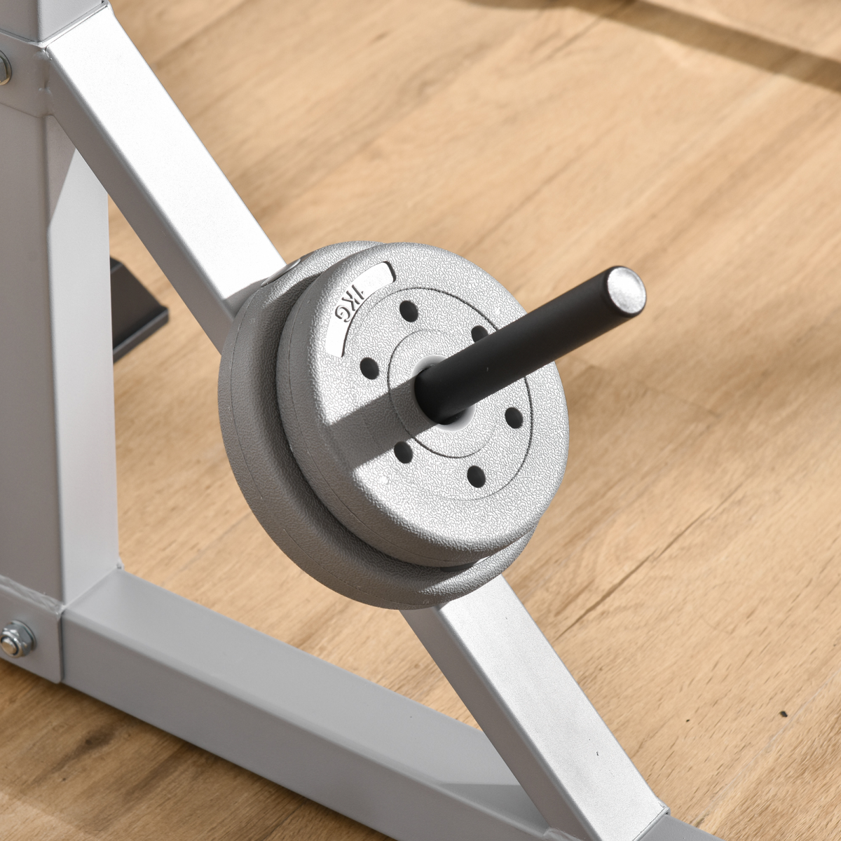 Adjustable Pair of Barbell Squat Racks with 3 Barbell Holders, Steel Frame, 200kg Max Load