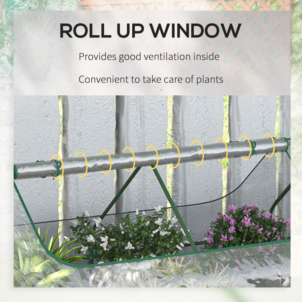Outsunny Steel Raised Garden Bed Planter Kit with Greenhouse Cover, 185 x 95 cm