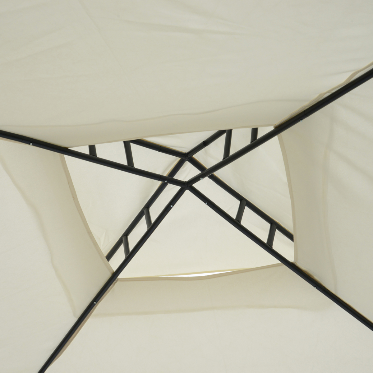 Outsunny 3x3m 2-Tier Polyester Outdoor Garden Gazebo with Mosquito Netting, Cream White