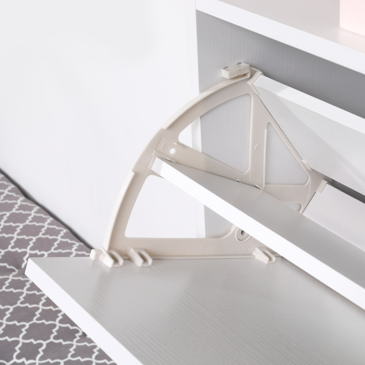 3-Drawer Shoe Storage Cabinet with Upper Shelf, Space-Saving Footwear Organiser, White