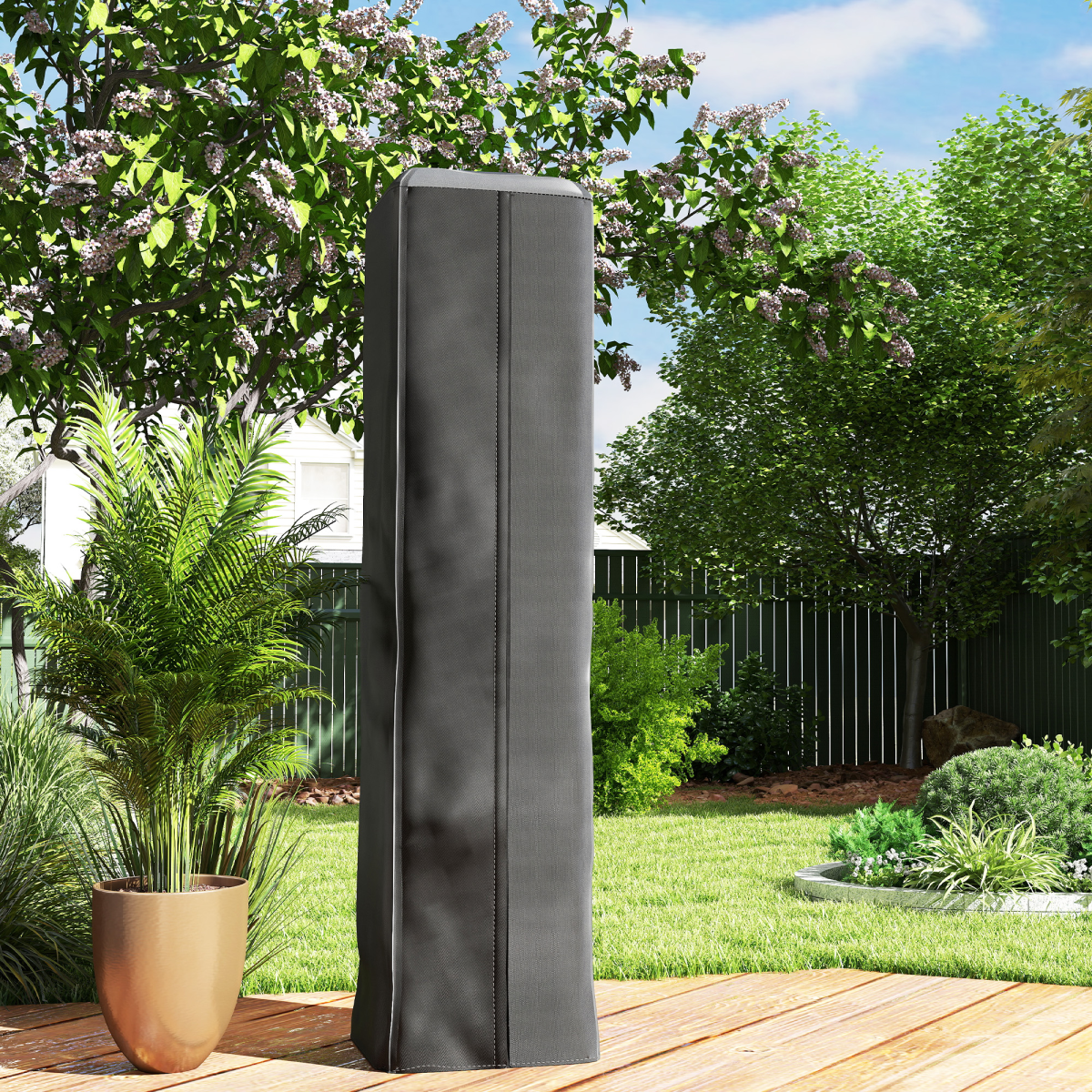 Outsunny Heavy-Duty Gas Pyramid Patio Heater Cover, Black