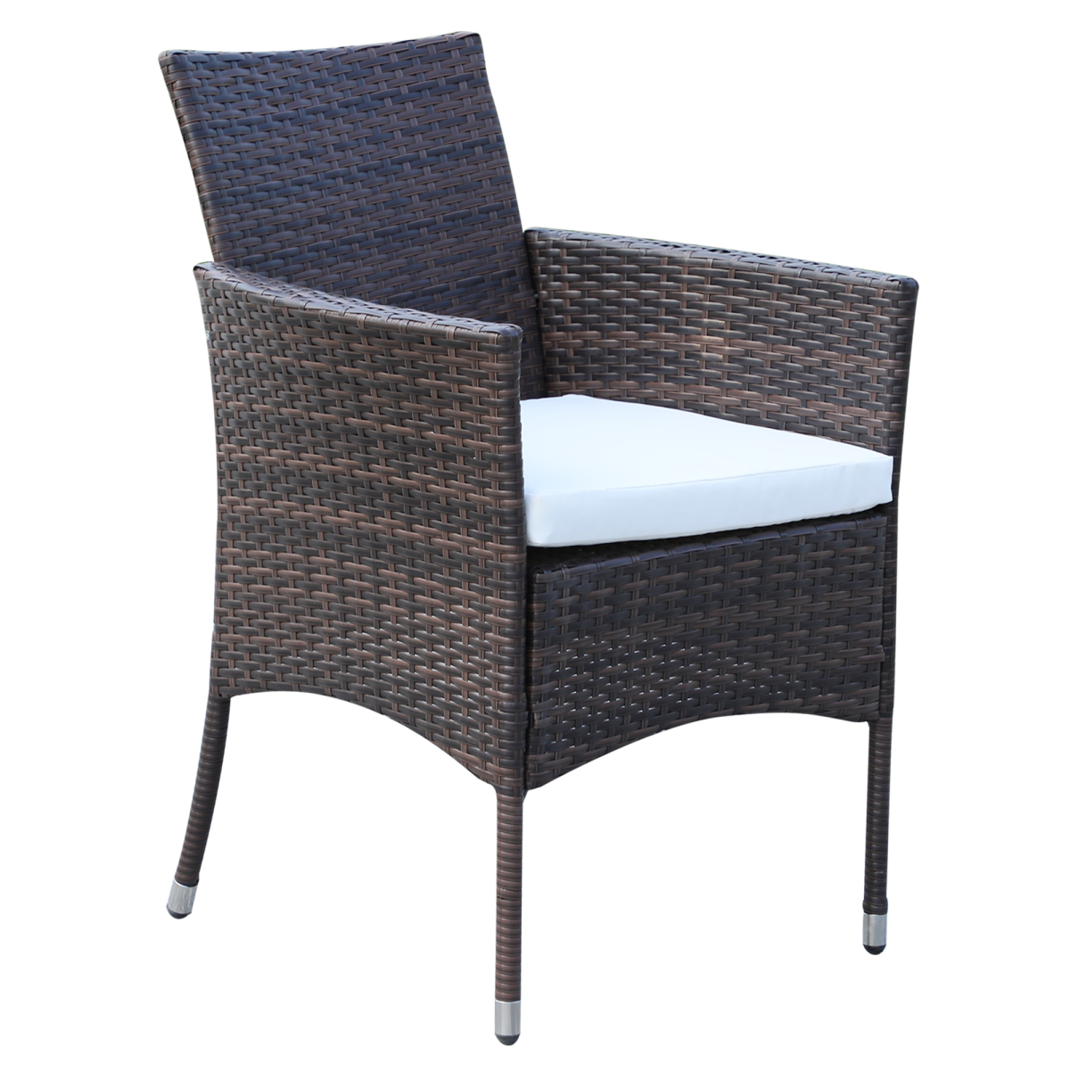 Outsunny 7-Piece Rattan Garden Dining Set, 6 Chairs, Glass Table Top