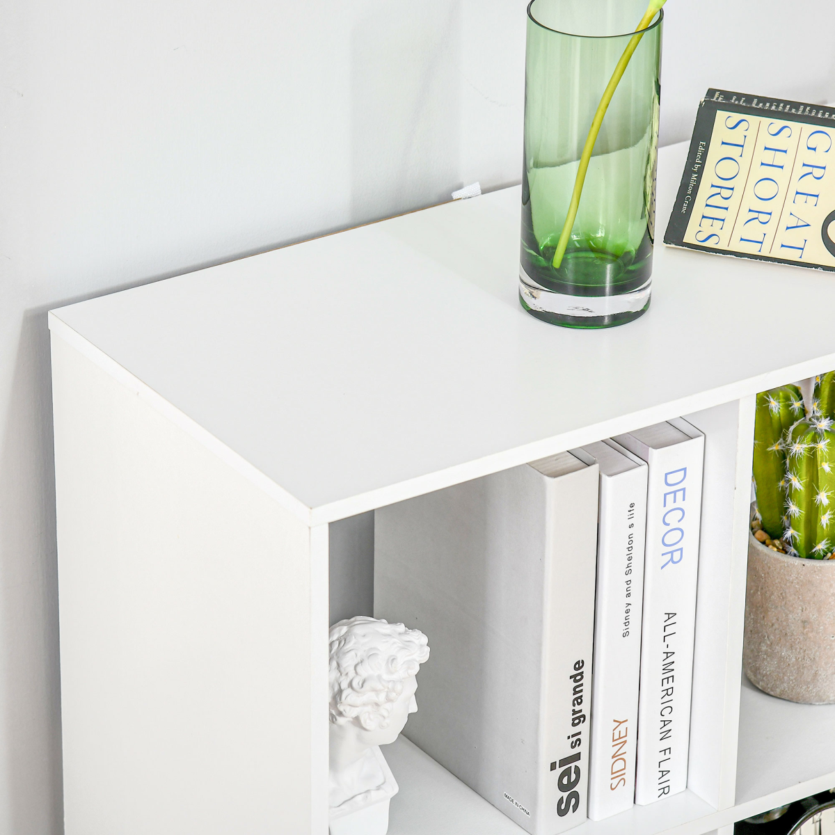 White 6-Cube Storage Cabinet Bookcase Shelf Unit