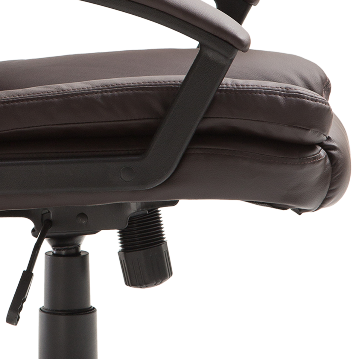 Swivel Executive Mid Back PU Leather Office Chair with Arm, Brown
