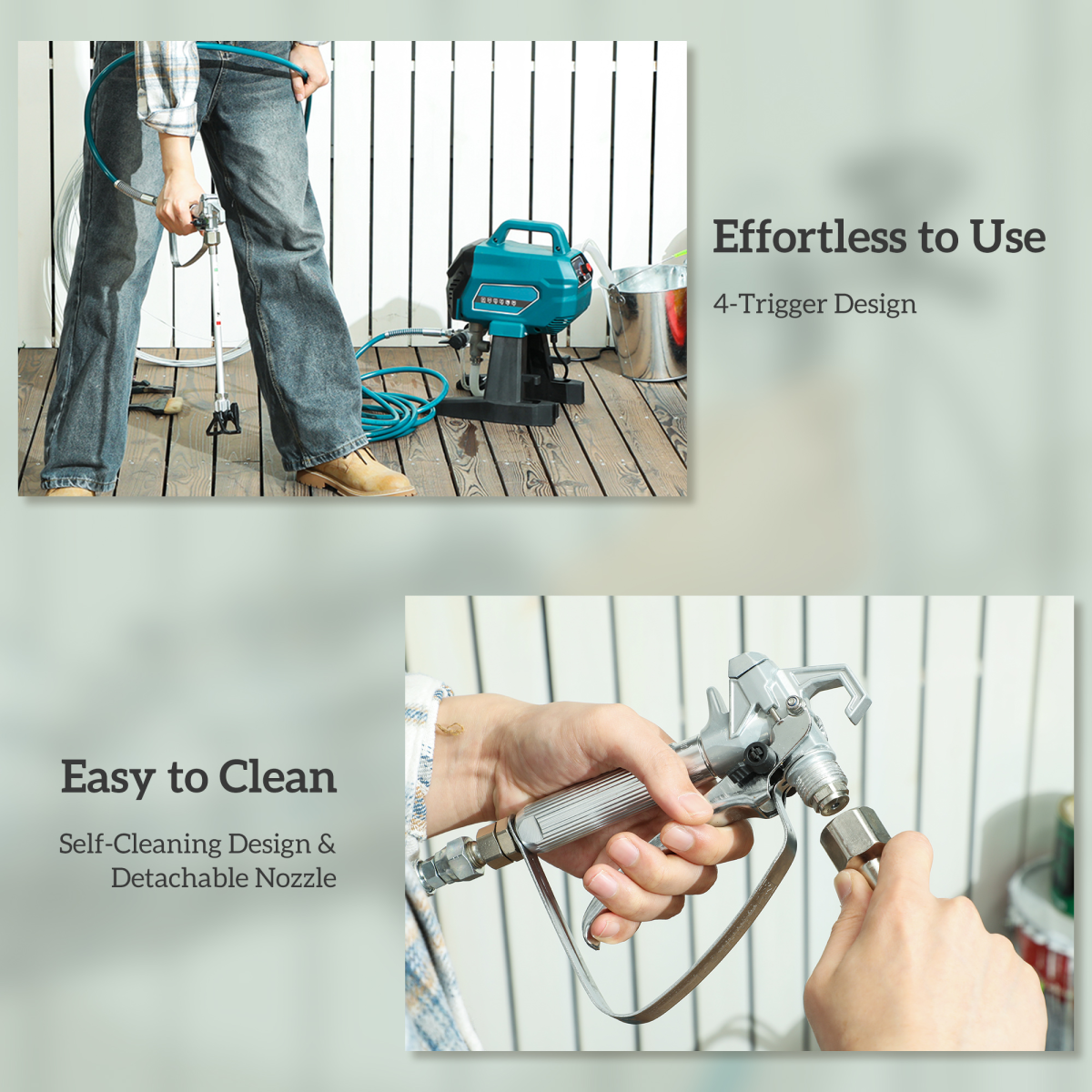 HOMCOM Airless Paint Sprayer, 200 Bar Wall Spray Gun for DIY
