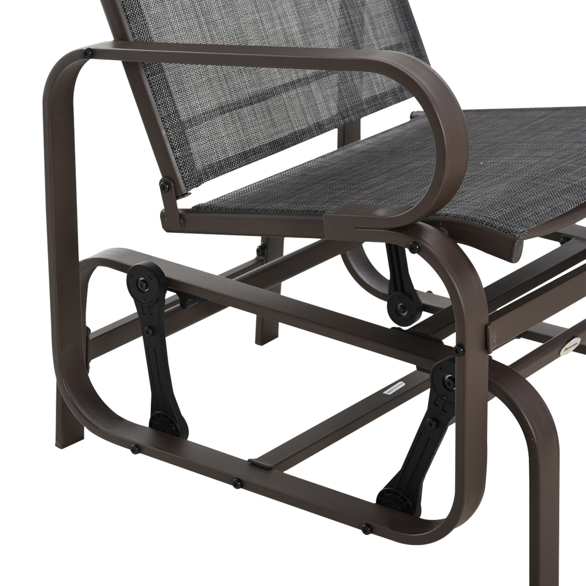 Outsunny 3-Piece Outdoor Swing Chair Set with Tea Table, Patio Garden Rocking Furniture