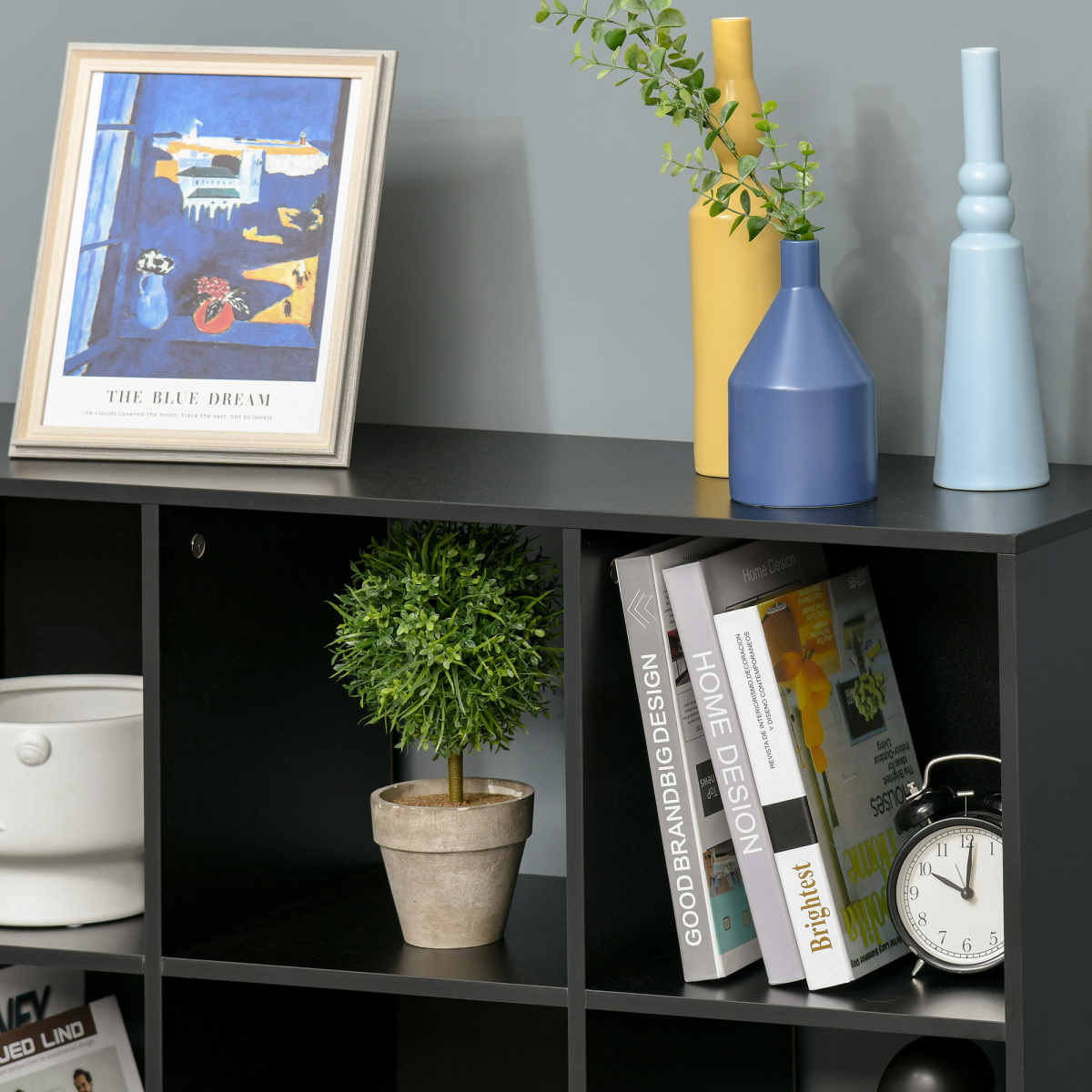 9 Cube Particle Board Storage Cabinet Bookcase Bookshelf for Home Office, Black