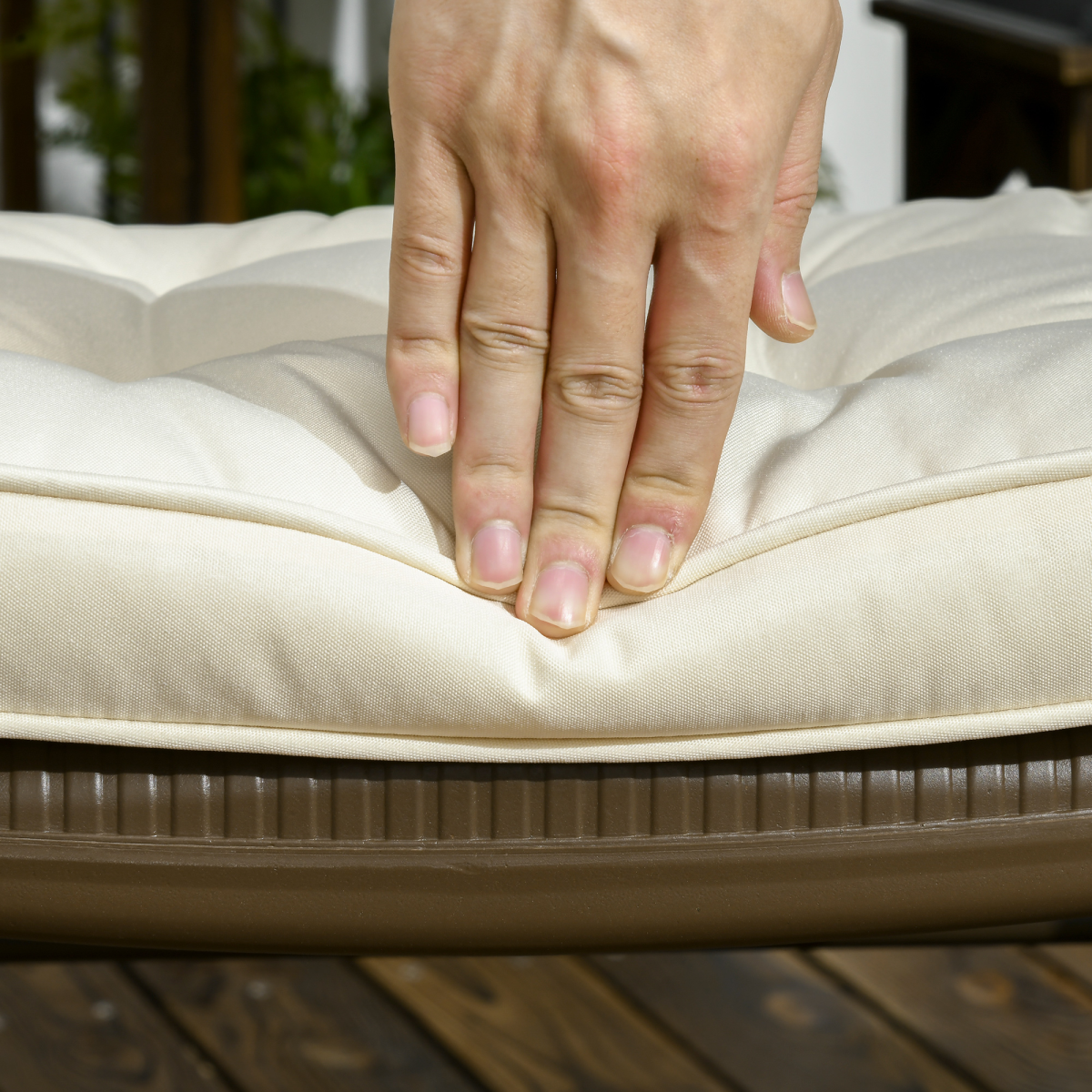 Outsunny 45 x 45cm Garden Seat Cushion with Ties, Cream