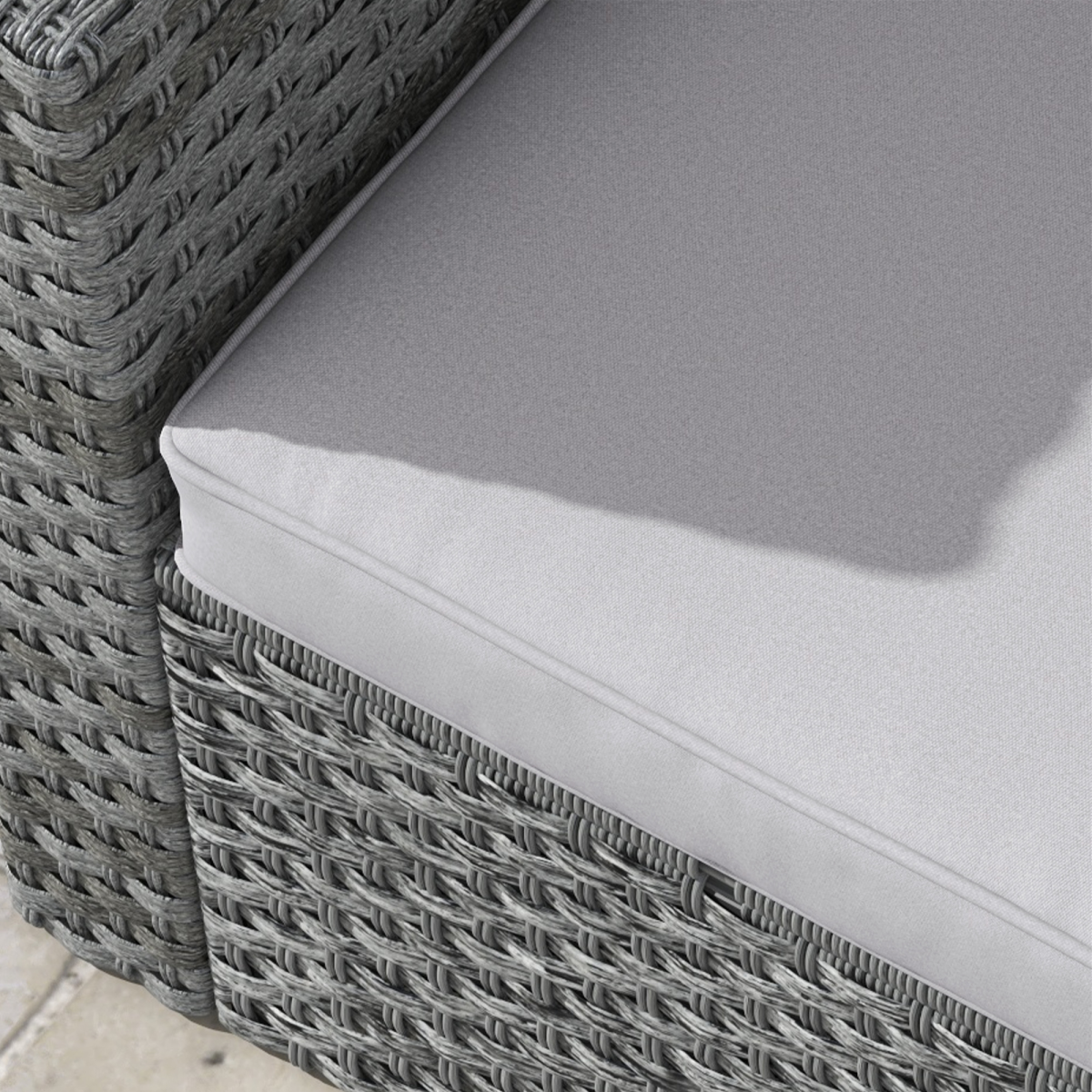 Outsunny One-Piece Outdoor Seat and Back Cushion Set, Light Grey, Polyester, Removable Machine-Washable Covers