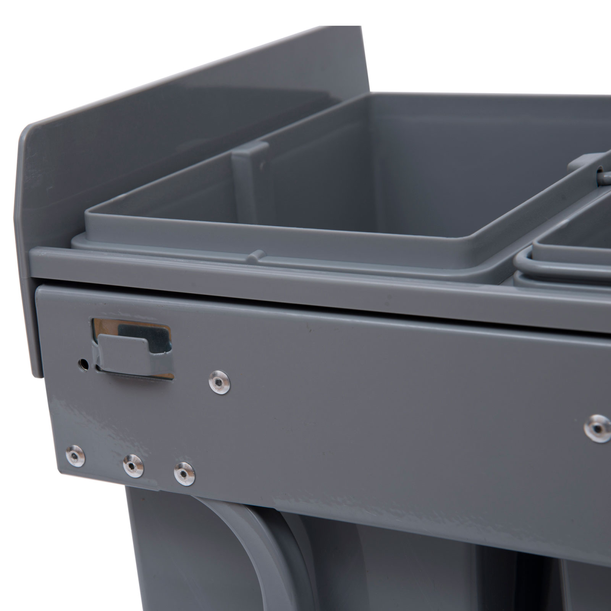 HOMCOM Pull-Out Recycling Waste Bin Cabinet 40L Grey Soft Close