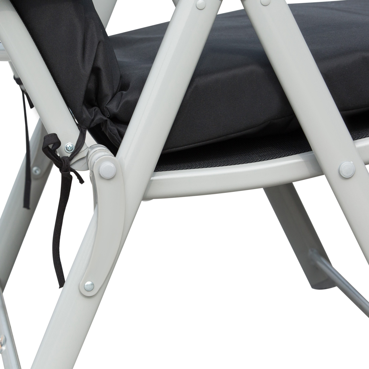 Outsunny Black Adjustable Padded Sun Lounger with Pillow