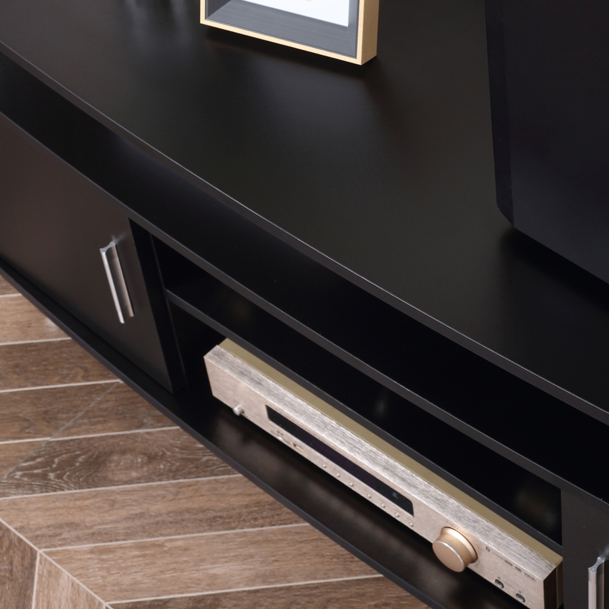 HOMCOM TV Unit Cabinet with Storage Shelves and Cupboards, 120cm TV Stand for Up to 55 Inch TVs, Black