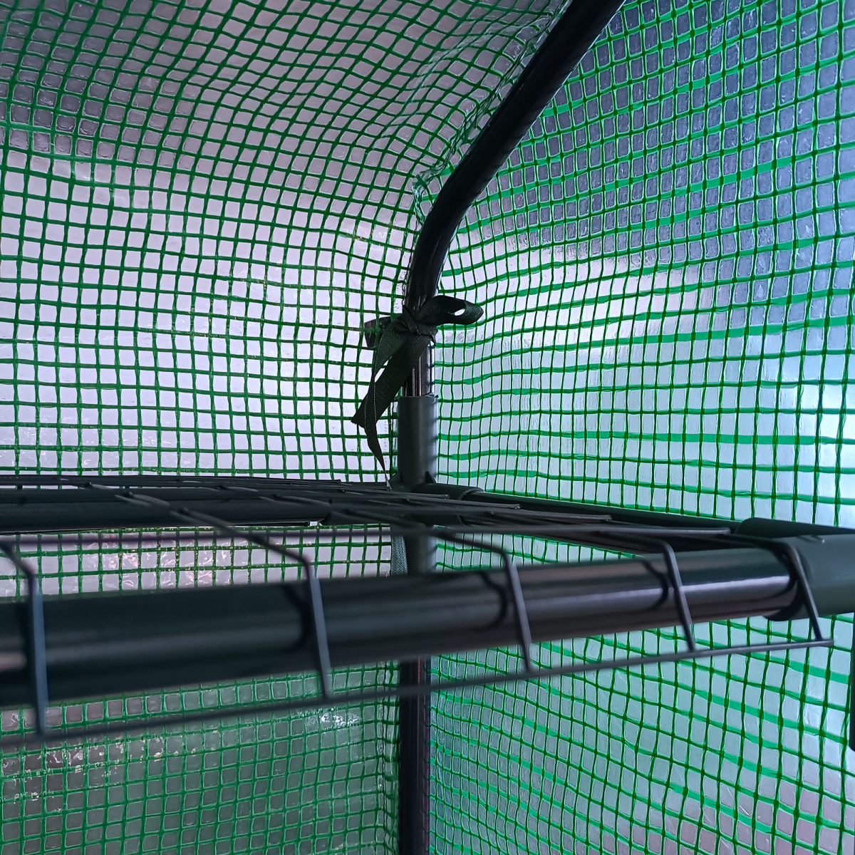Outsunny Poly Tunnel Walk-In Greenhouse with Removable Cover and Shelves 244 x 180 x 210 cm