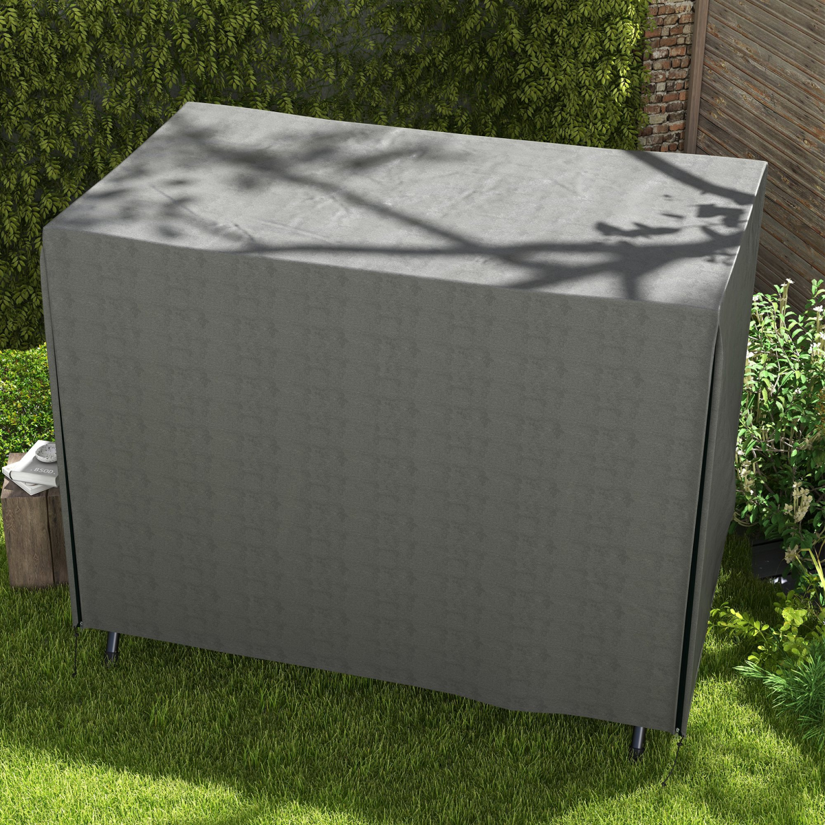 Outsunny Outdoor Swing Chair Cover, Garden Furniture Protector, 205 x 124 x 164 cm, Dark Grey