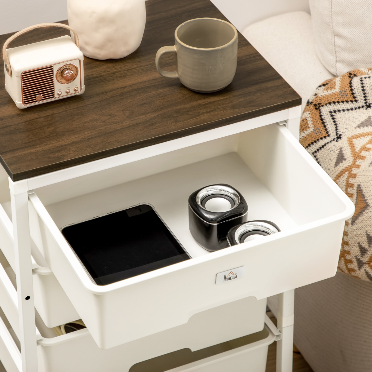 White 6-Drawer Chest of Drawers for Bedroom & Living Room